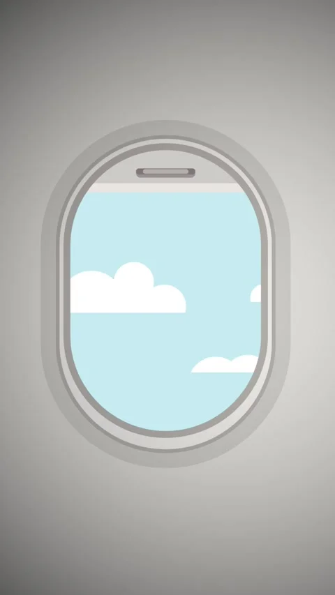 Airplane windows showing clouds and blue sky, offering a serene view from i.. Stock Footage 340537947