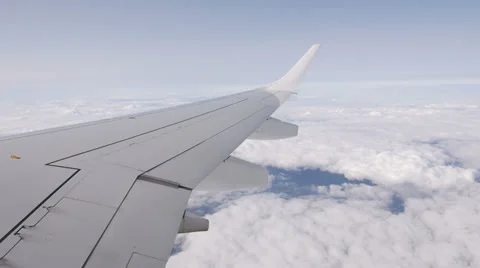 Airplane Wing Above Cloud Stock Footage 37125519