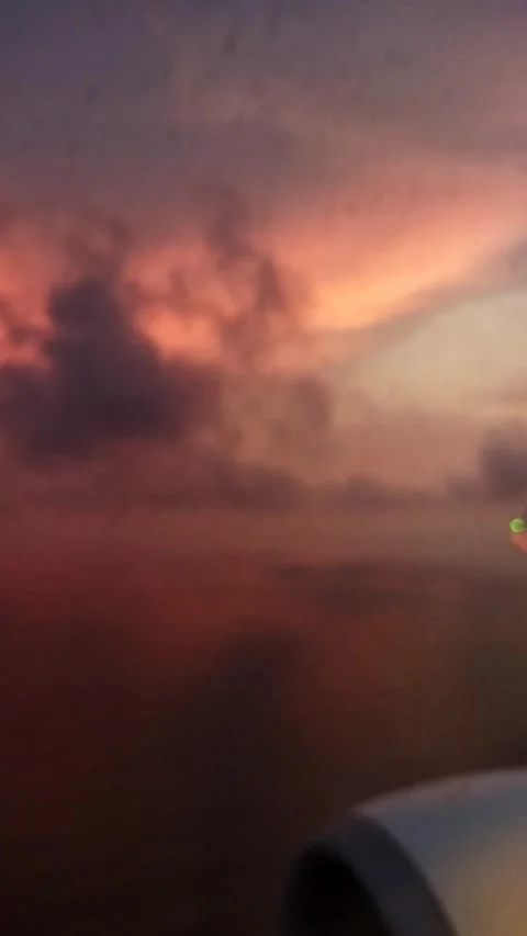 Airplane Wing Above Clouds During Flight Stock Footage 324623376