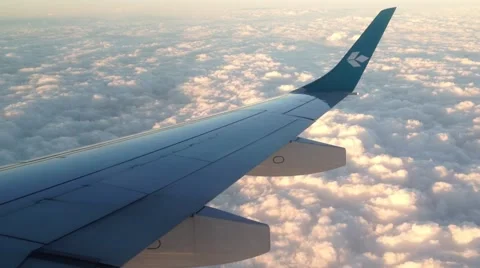 Airplane wing above the clouds 動画素材 40343058