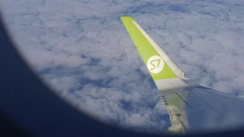 Airplane Wing. Above the Clouds Stock Footage 124224755