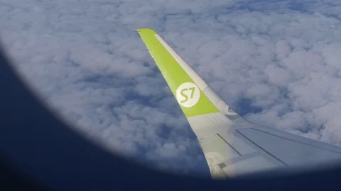 Airplane Wing. Above the Clouds Stock Footage 124224851