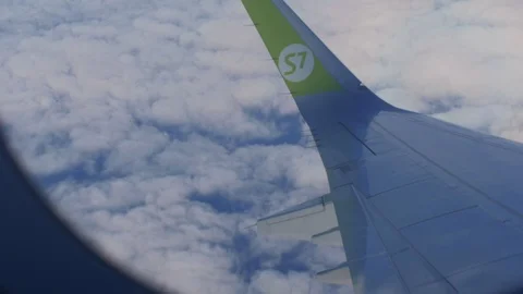 Airplane Wing. Above the Clouds Stock Footage 124224936
