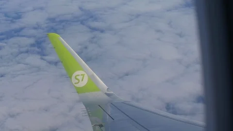 Airplane Wing. Above the Clouds Stock Footage 124225009