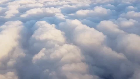 Airplane Wing Above Fluffy Clouds. Stock Footage 303598161