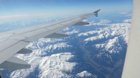 Airplane wing. Air View from plane window. Travel and transport concept Stock Footage 218256330