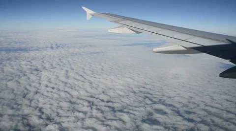 Airplane Wing and Sky Stock Footage 61939861