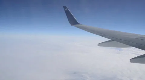 Airplane Wing and Sky Stock Footage 61939897