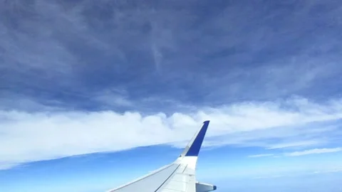 Airplane wing and sky Stock-Footage 155014517
