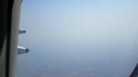 Airplane wing and sky Stock Footage 155019103