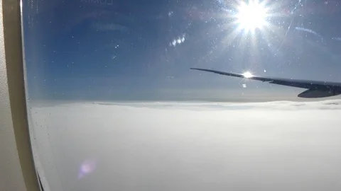 Airplane wing background concept ait travel Stock Footage 98614428