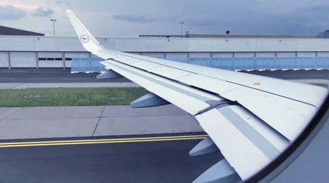 Airplane wing check before taking off Stock Footage