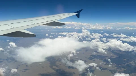 Airplane Wing Clouds Above Epic Utah Nevada Mountain Range. View Through Pl.. Video stock 339295576