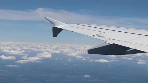 Airplane wing clouds Stock Footage 343535029