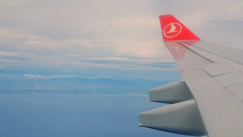 Airplane Wing during flight Stock Footage 87626134