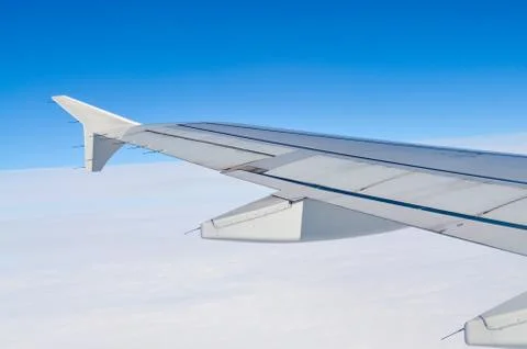 Airplane wing during flight Foto stock