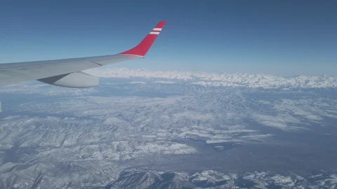 Airplane wing flight in clouds Stock Footage 104217567