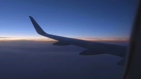 Airplane wing in flight Stock Footage 121424996