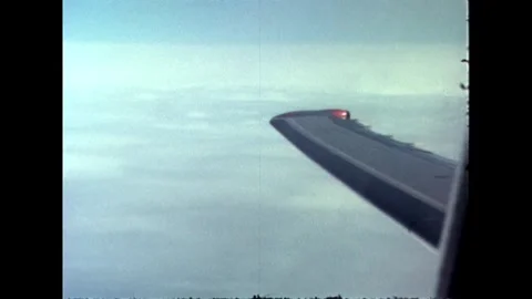 Airplane Wing in Flight Stock Footage 278331793