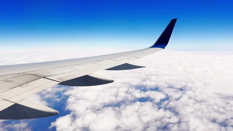 Airplane Wing Flying Above Thick White Cloud Layer Stock Footage 346650402