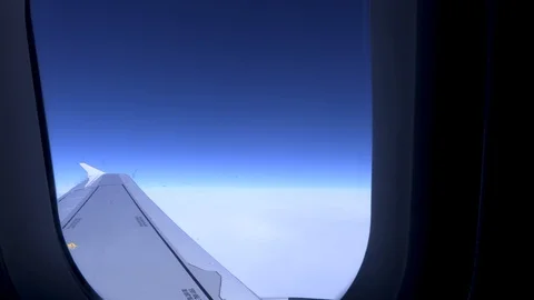 Airplane wing flying Stock Footage 114809164