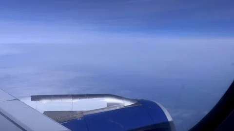 Airplane wing flying Stock Footage 114809379