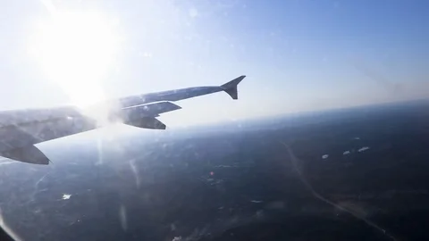 Airplane wing flying Stock Footage 114811041