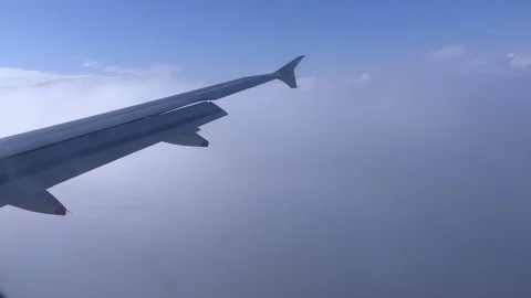 Airplane wing flying Stock Footage 114812453