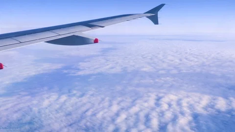 Airplane wing flying Stock Footage 114812802