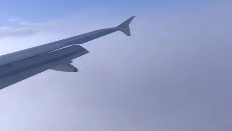 Airplane wing flying Stock Footage 114814136