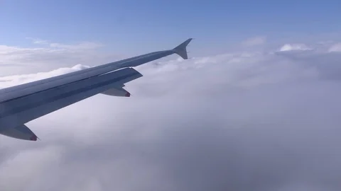 Airplane wing flying Stock Footage 114814245