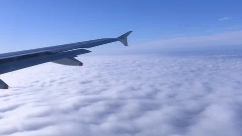 Airplane wing flying Stock Footage 114814777