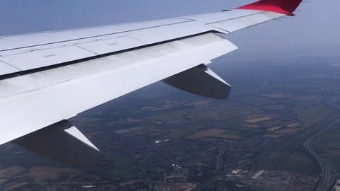Airplane wing flying Stock Footage 114818195