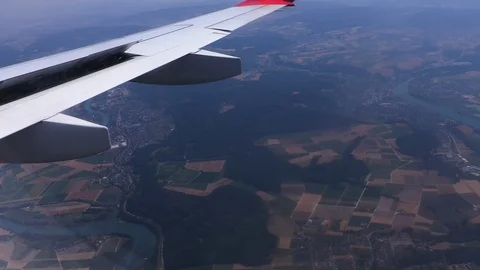Airplane wing flying Stock Footage 114819189