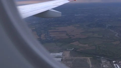 Airplane wing flying Stock Footage 114842248