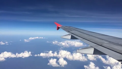 Airplane Wing Flying Through Clouds. Stock Footage 81633515