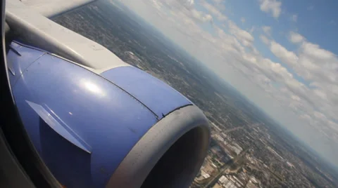 Airplane wing as it's flying Stock Footage 33750320