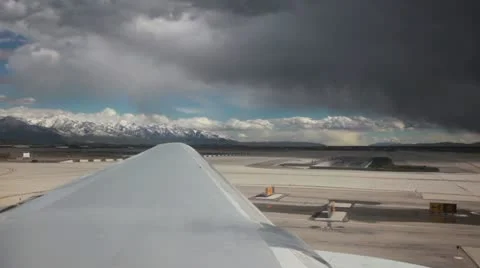 Airplane Wing Mountains Stock Footage 12087920