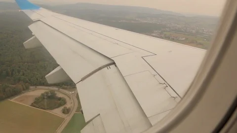 Airplane Wing Over The Forest Stock Footage 97215873