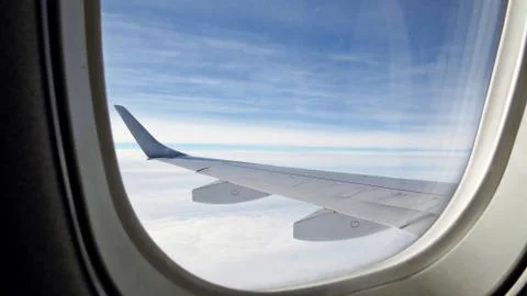 Airplane Wing in the Sky Stock Photos