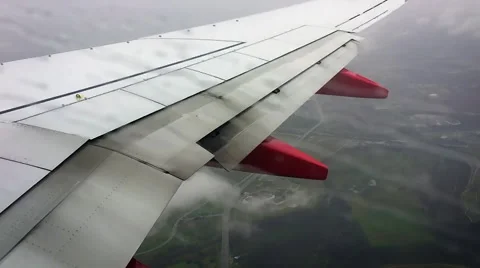 Airplane Wing Storm in Slowmotion Stock Footage 68908596