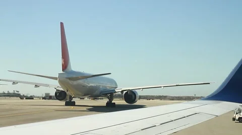 Airplane Wing View Stock Footage 47460089