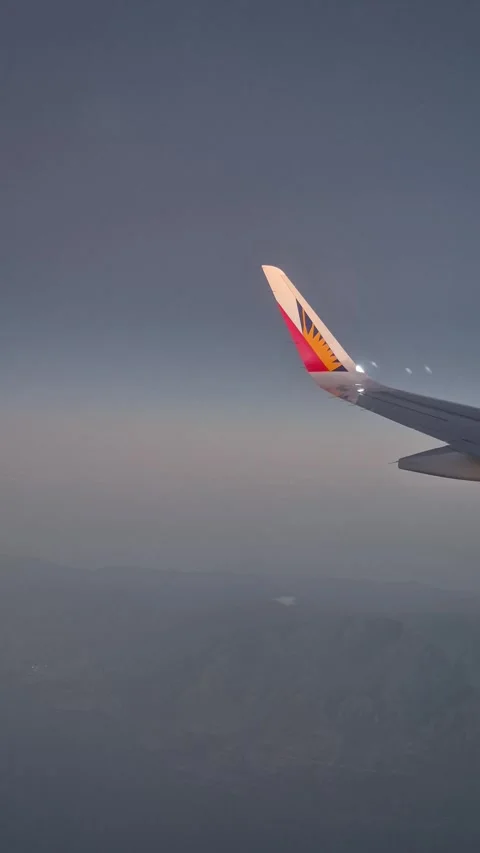 Airplane wing view from window seat Video stock 336227437