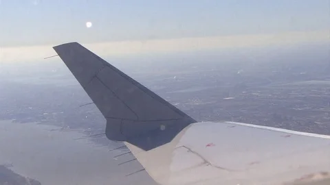 Airplane Wing Window Stock Footage 78949711