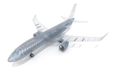 Airplane wire model , isolated on white. My own design Stock Illustration