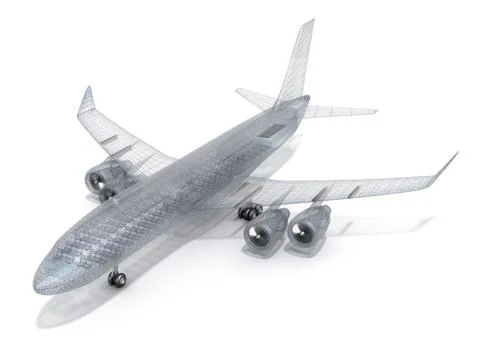 Airplane wire model , isolated on white. My own design イラスト素材