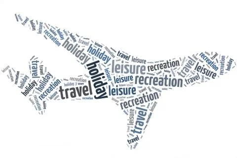 Airplane of words Stock Illustration