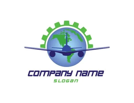 Airplane world logo Illustration