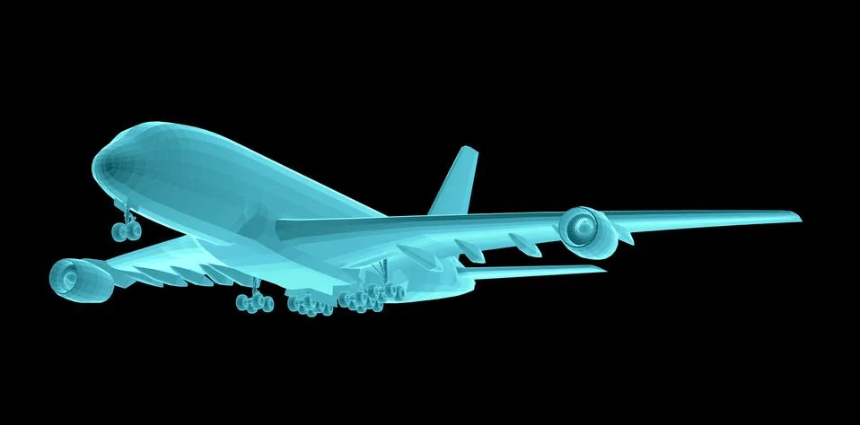Airplane. Xray image Stock Illustration