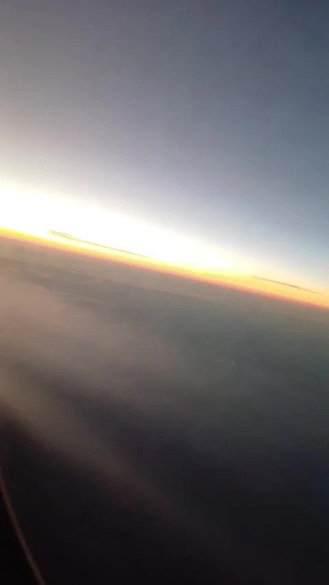 Airplane/Jet Engine Exhaust from Window View at High Altitude Stock Footage 286106890